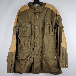 Orvis Canvas Leather Trim Jacket Large Ranger Field Safari Barn Utility Coat
